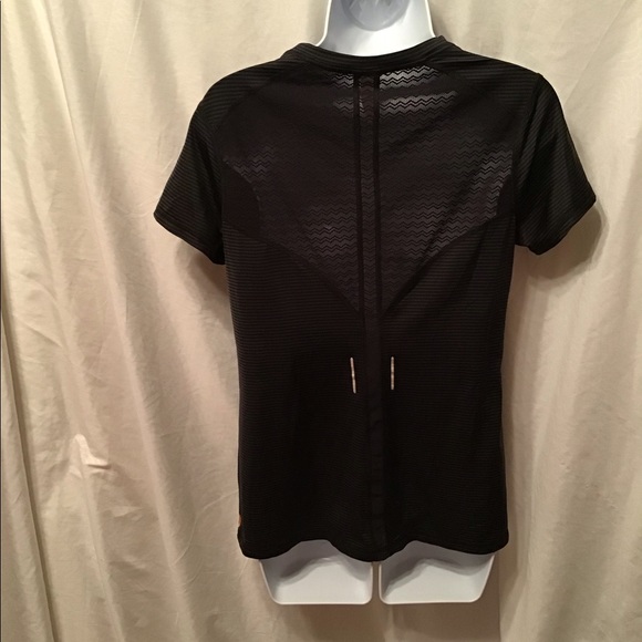 Black Lucy top, lacy detail, EUC, ref. Stripes - Picture 4 of 8